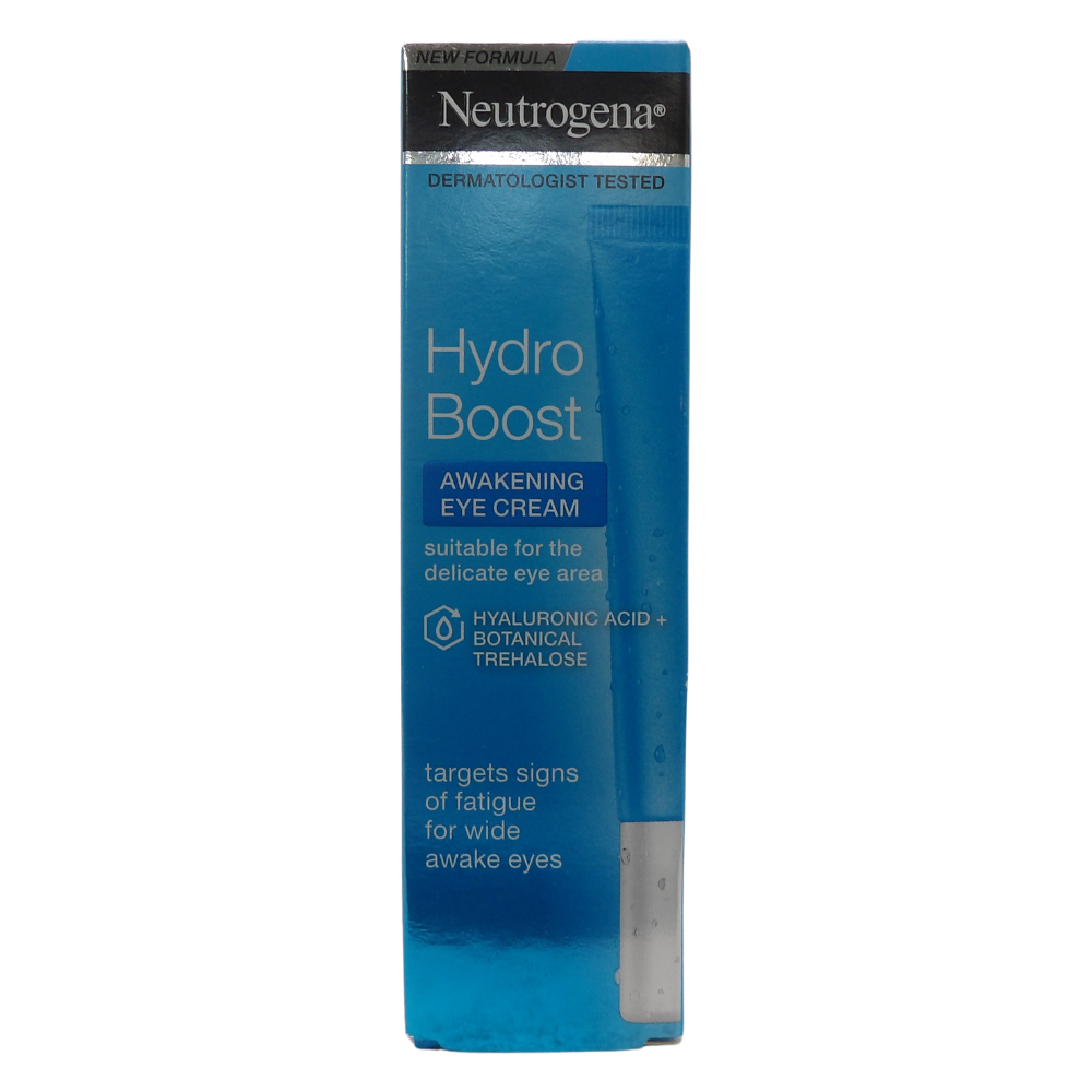 NEUTROGENA, Hydro Boost Contorno Occhi Anti-Fatica, idratante con Acido Ialuronico e Vitamina E, Aiuta ad attenuare i segni della stanchezza e le occhiaie, 15 ml