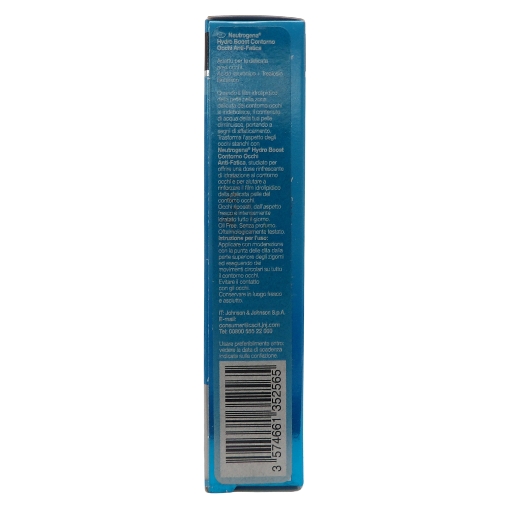 NEUTROGENA, Hydro Boost Contorno Occhi Anti-Fatica, idratante con Acido Ialuronico e Vitamina E, Aiuta ad attenuare i segni della stanchezza e le occhiaie, 15 ml