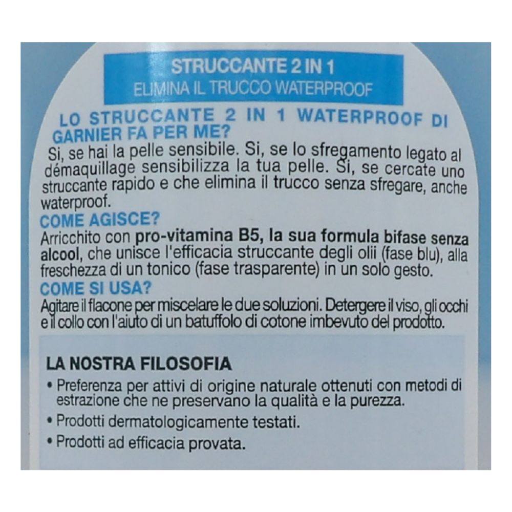 GARNIER Sensitive Essential Struccante Bifase 2in1 Adatto Anche Alle Pelli Sensibili, 200 ml