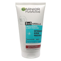 GARNIER Maschera 3in1 Argilla, Per Pelli Miste e Con Imperfezioni, Effetto Purificante e Anti-Brufoli, Impurità Rimosse e Pelle Uniforme, Con Argilla e Acido Salicilico, Pure Active, 150 ml