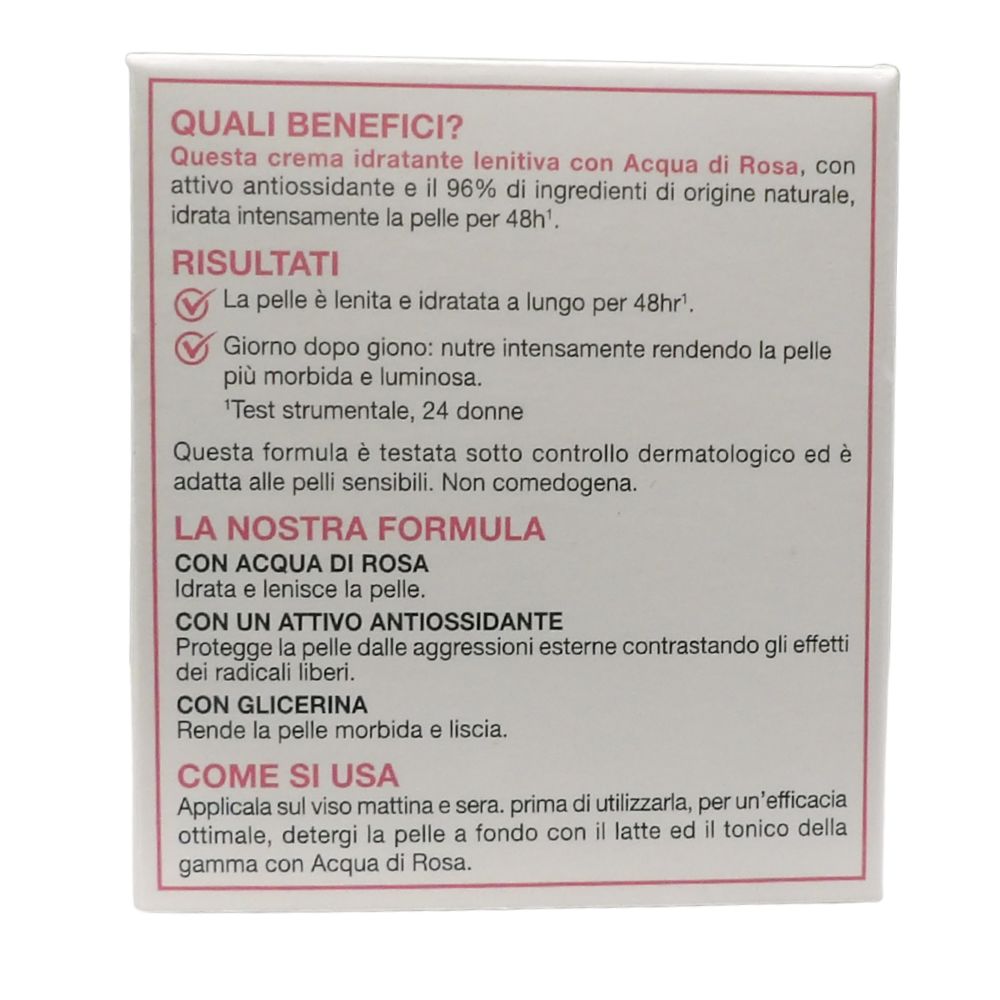 GARNIER Crema Lenitiva Idratante 48h ROSA, Con Acqua Di Rosa. Per Pelli Secche e Sensibili, Con Il 96% Di Ingredienti Di Origine Naturale 50ml