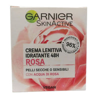 GARNIER Crema Lenitiva Idratante 48h ROSA, Con Acqua Di Rosa. Per Pelli Secche e Sensibili, Con Il 96% Di Ingredienti Di Origine Naturale 50ml
