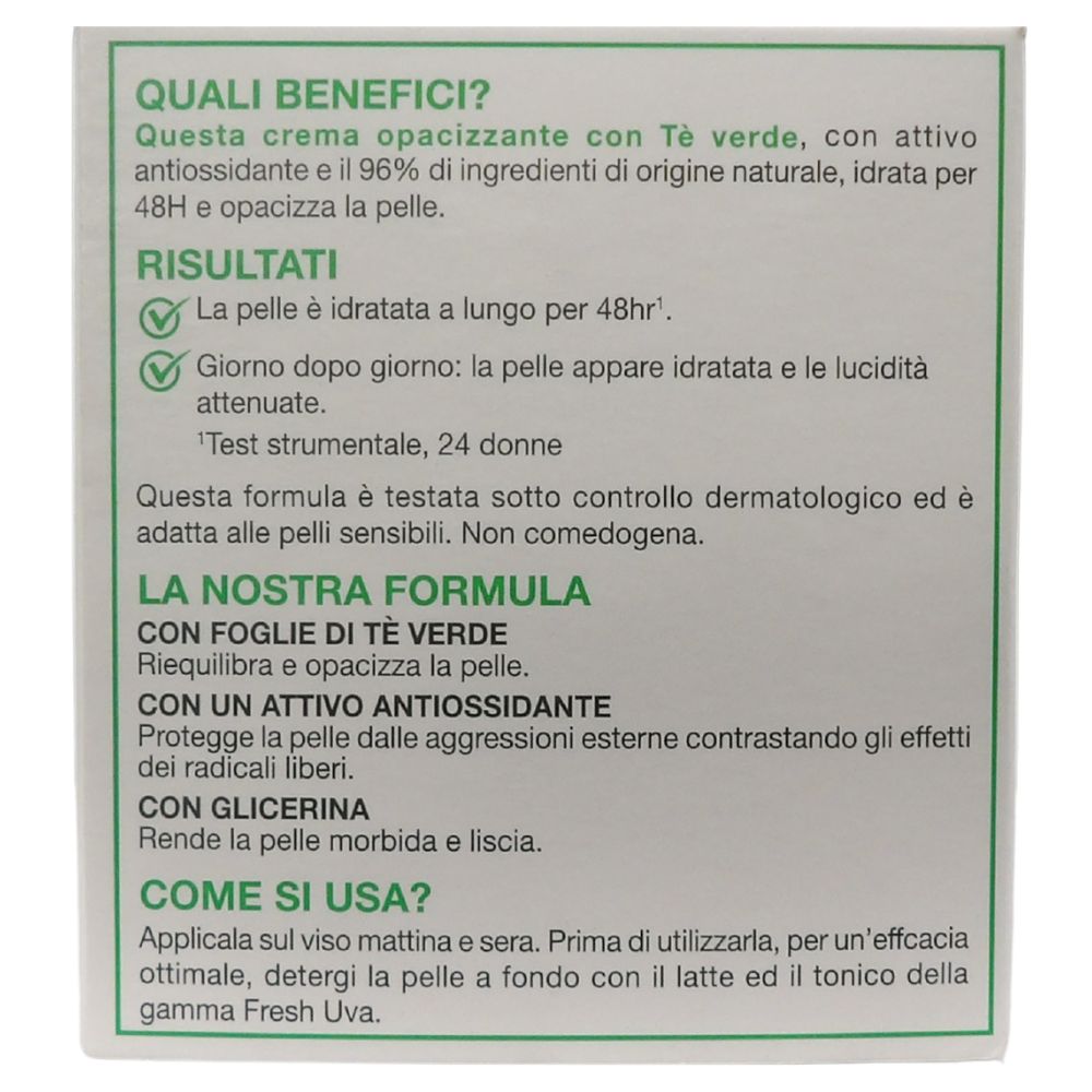 GARNIER Crema Viso Idratante Opacizzante SkinActive, Ottima per Pelli Miste o Grasse, Arricchita con The Verde, 50 ml