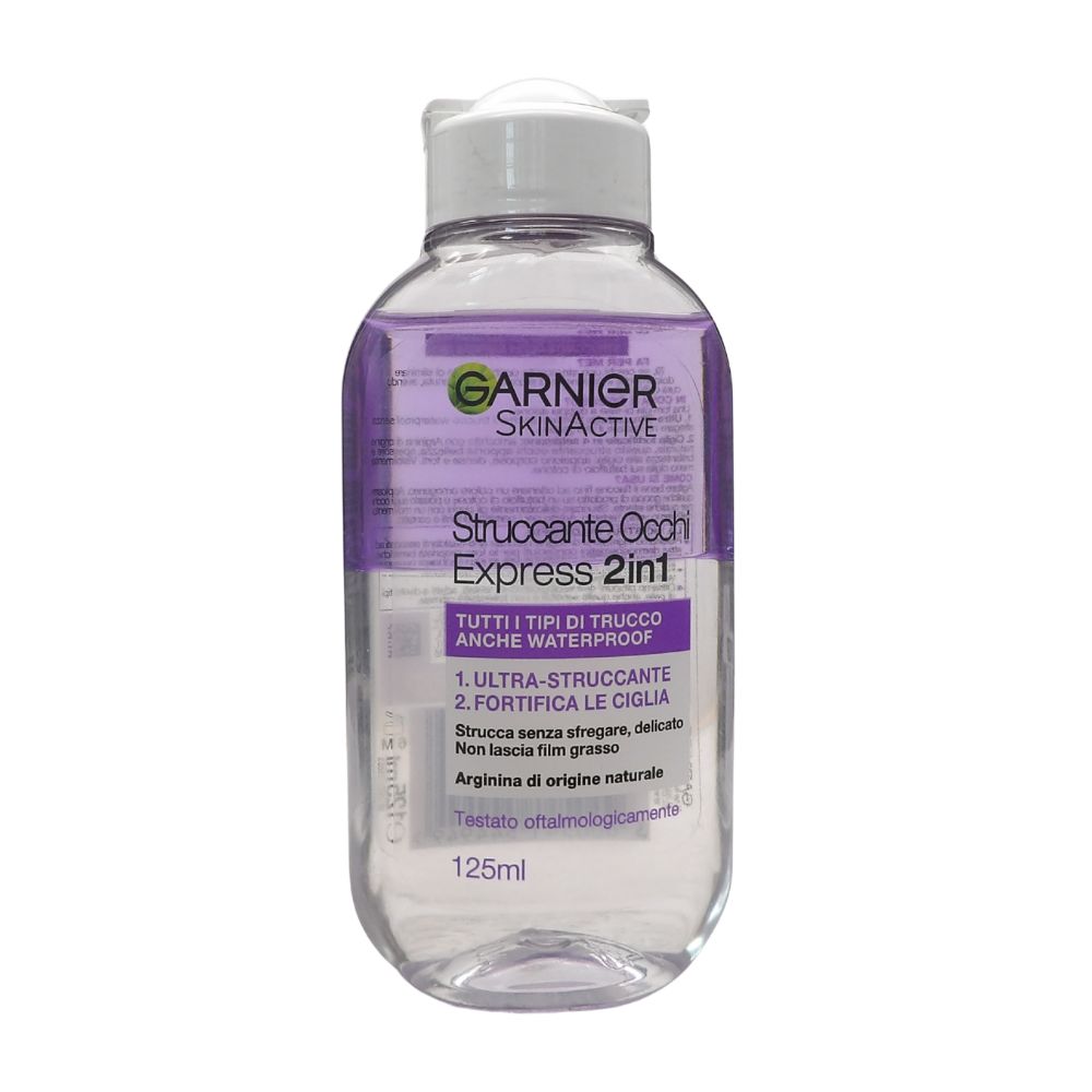 GARNIER Struccante Occhi Express 2in1 per Tutti i Tipi di Trucco Anche Waterproof, 125 ml