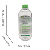 GARNIER Acqua Micellare Per Pelli Miste e Sensibili, Tutto In 1: Purifica, Opacizza e Strucca. Senza Profumo - Ipoallergenico. Azione Seboregolatrice 400ml.