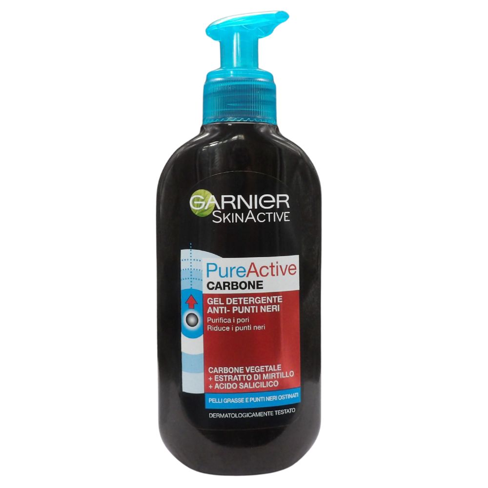 GARNIER Gel Anti-imperfezioni Pure Active Intense, Rimuove Punti Neri Ed Eccesso Di Sebo, 200 ml.