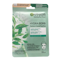 GARNIER Skinactive Hydra Bomb Super Idratante Opacizzante per pelli miste o grasse, Maschera In Tessuto con Acido Ialuronico + Tè Verde 28g