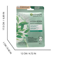 GARNIER Skinactive Hydra Bomb Super Idratante Opacizzante per pelli miste o grasse, Maschera In Tessuto con Acido Ialuronico + Tè Verde 28g