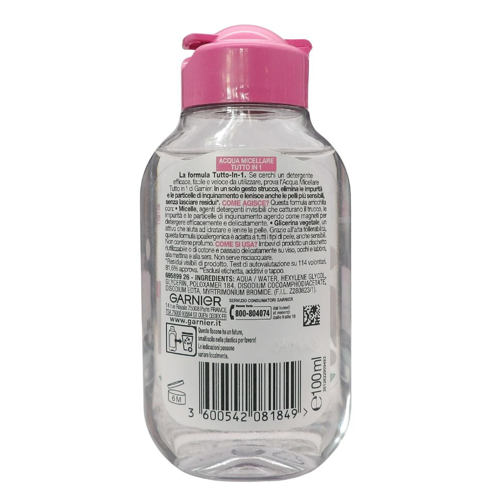 GARNIER Acqua Micellare Pelli Sensibili, Strucca, Deterge E Lenisce Senza Risciacquo, 100ml