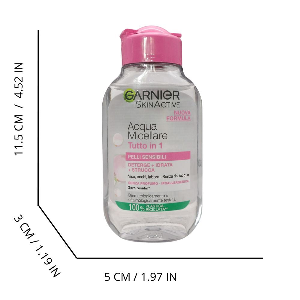 GARNIER Acqua Micellare Pelli Sensibili, Strucca, Deterge E Lenisce Senza Risciacquo, 100ml