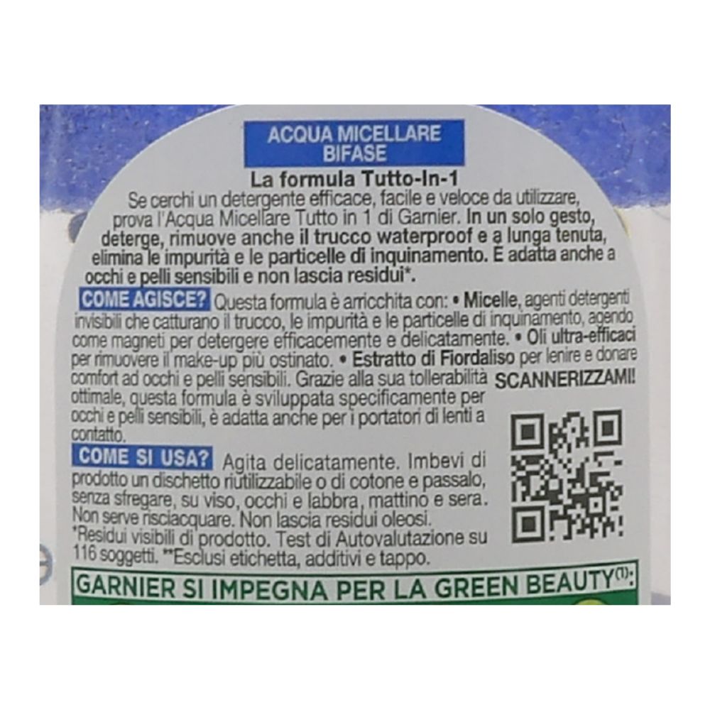 GARNIER Acqua Micellare Bifase con Fiordaliso 400ml