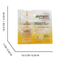 GARNIER Skinactive Maschera in Tessuto Fresh Mix Arricchita con Vitamina C, Pelle Illuminata ed Energizzata