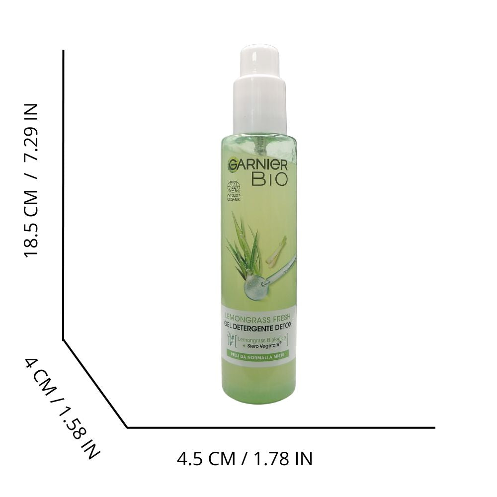 GARNIER Gel detergente viso detox lemongrass rinfrescante, 150ml