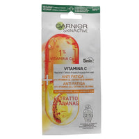 GARNIER SkinActive Vitamina C Maschera in Tessuto Ampolla Concentrata Effetto Anti Fatica e Antiossidante con Estratto di Ananas