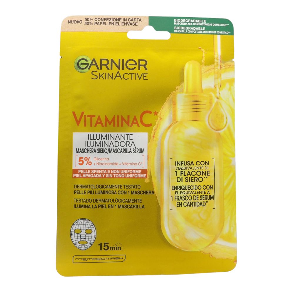 GARNIER SKINACTIVE Maschera viso Vitamina C in tessuto Illuminante