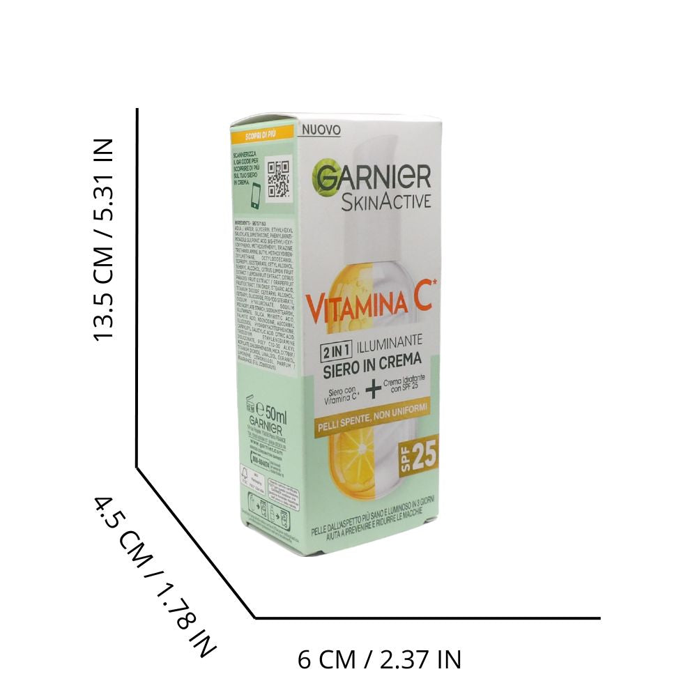 GARNIER Siero In Crema Viso Illuminante Con Vitamina C Idratante Garnier Skin Active 50ml