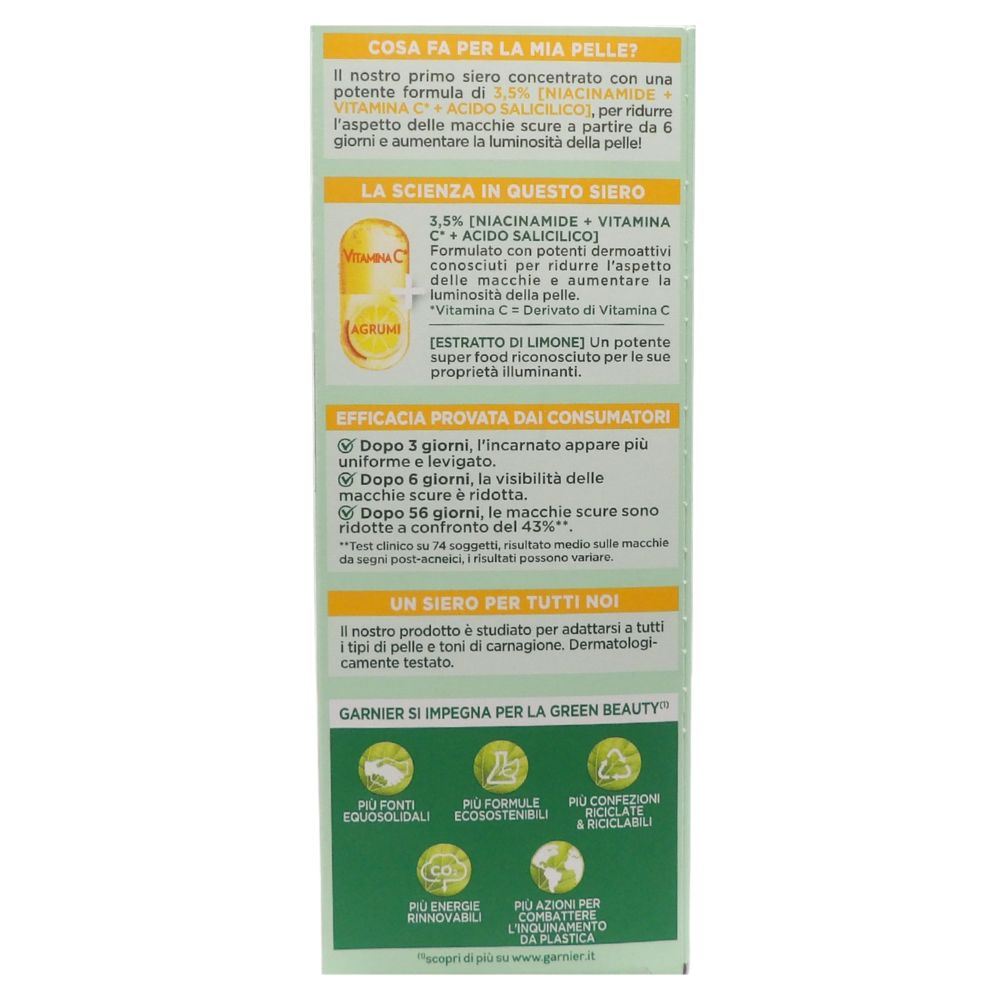 GARNIER Siero Viso Antimacchie Vitamina C Acido Salicilico Pelle Luminosa 30ml