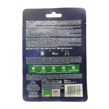 GARNIER Maschera In Tessuto, HYDRA BOMB Notte, Super Idratante Rigenerante, Con Acido Ialuronico, Acqua Marina e Fiordaliso 28g