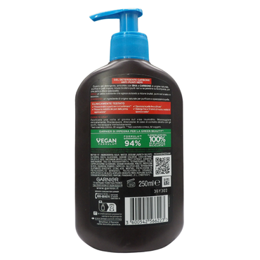 GARNIER Gel Detergente Carbone, ANTI-PUNTI NERI. Purifica i Pori, Riduce i Punti Neri. Con BHA (Acido Salicilico) e Carbone. Per Pelle Con Tendenza Acneica e Punti Neri 250ml