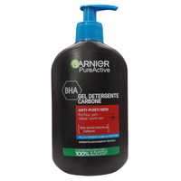GARNIER Gel Detergente Carbone, ANTI-PUNTI NERI. Purifica i Pori, Riduce i Punti Neri. Con BHA (Acido Salicilico) e Carbone. Per Pelle Con Tendenza Acneica e Punti Neri 250ml