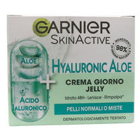 GARNIER Crema Gel Giorno, Per Pelli Normali, Azione Lenitiva, Arricchita con Acido Ialuronico, Aloe Vera e Glicerina, Pelle Idratata fino a 48h, Hyaluronic Aloe, 50 ml