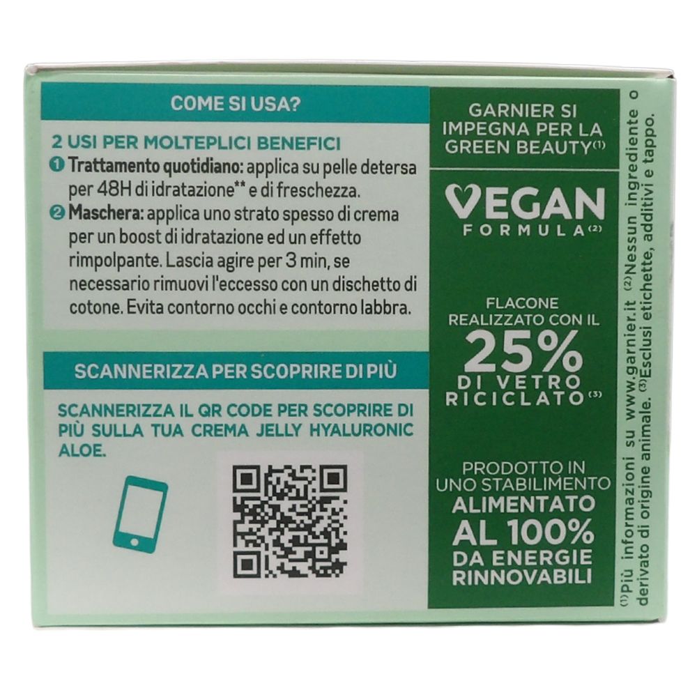 GARNIER Crema Gel Giorno, Per Pelli Normali, Azione Lenitiva, Arricchita con Acido Ialuronico, Aloe Vera e Glicerina, Pelle Idratata fino a 48h, Hyaluronic Aloe, 50 ml