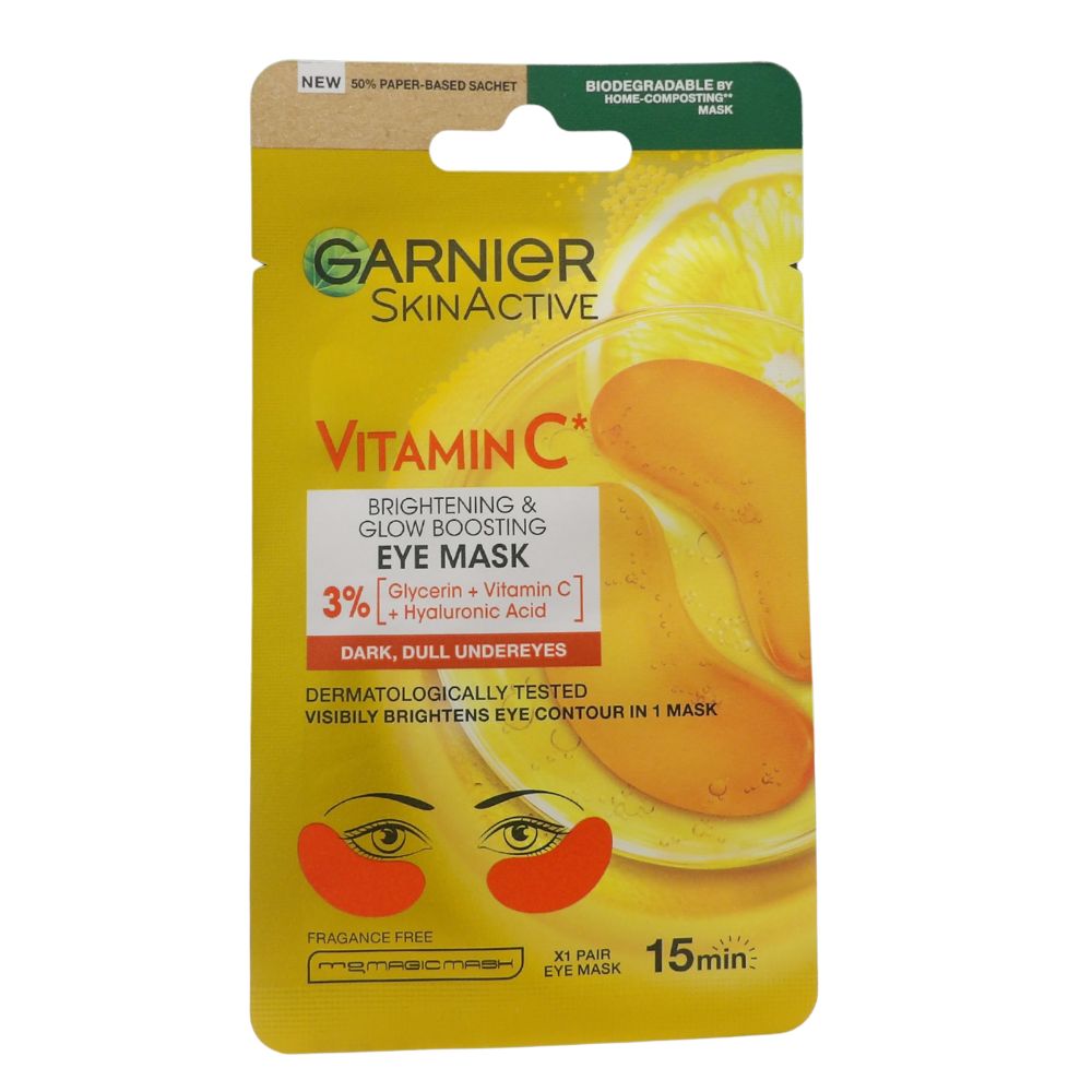 GARNIER SkinActive Maschera Occhi In Tessuto Illuminante Con Vitamina C e Acido Ialuronico 5 gr