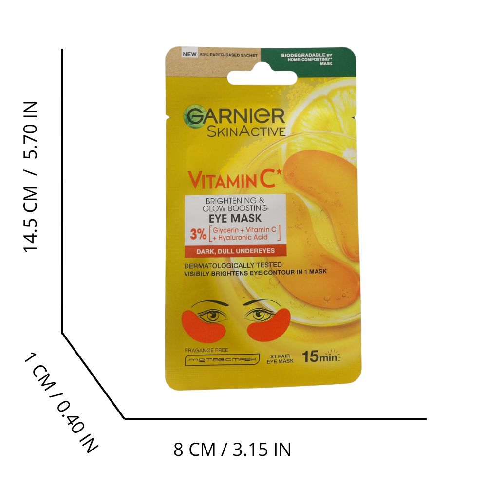 GARNIER SkinActive Maschera Occhi In Tessuto Illuminante Con Vitamina C e Acido Ialuronico 5 gr