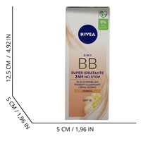 NIVEA ESSENTIALS BB Cream Super-Idratante 24H No Stop 50 ml, Crema Giorno SPF15 Uniformante, Crema viso Pigmentata, Crema Idratante con Olio di Jojoba Bio e Minerali