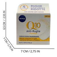NIVEA Q10 POWER Crema Giorno Anti-Rughe Rassodante SPF15 50 ml, Crema Viso anti-età per 24 ore di idratazione, Crema antirughe arricchita con Creatina e Coenzima Q10