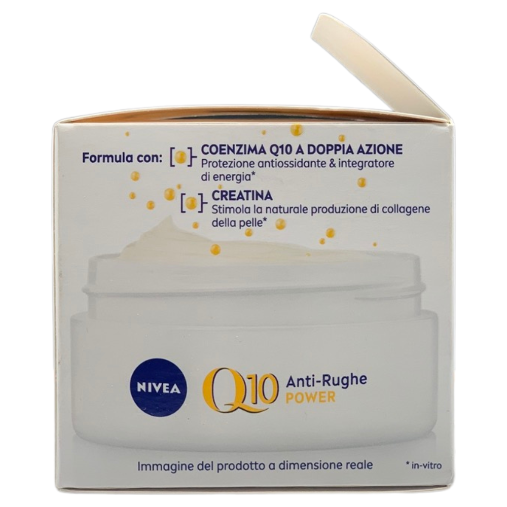 NIVEA Q10 POWER Crema Giorno Anti-Rughe Rassodante SPF15 50 ml, Crema Viso anti-età per 24 ore di idratazione, Crema antirughe arricchita con Creatina e Coenzima Q10