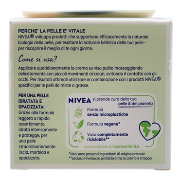 NIVEA Essentials Super Idratante 24h Opacizzante, Crema Giorno Viso Per Pelli Da Miste A Grasse, 50 Millilitro