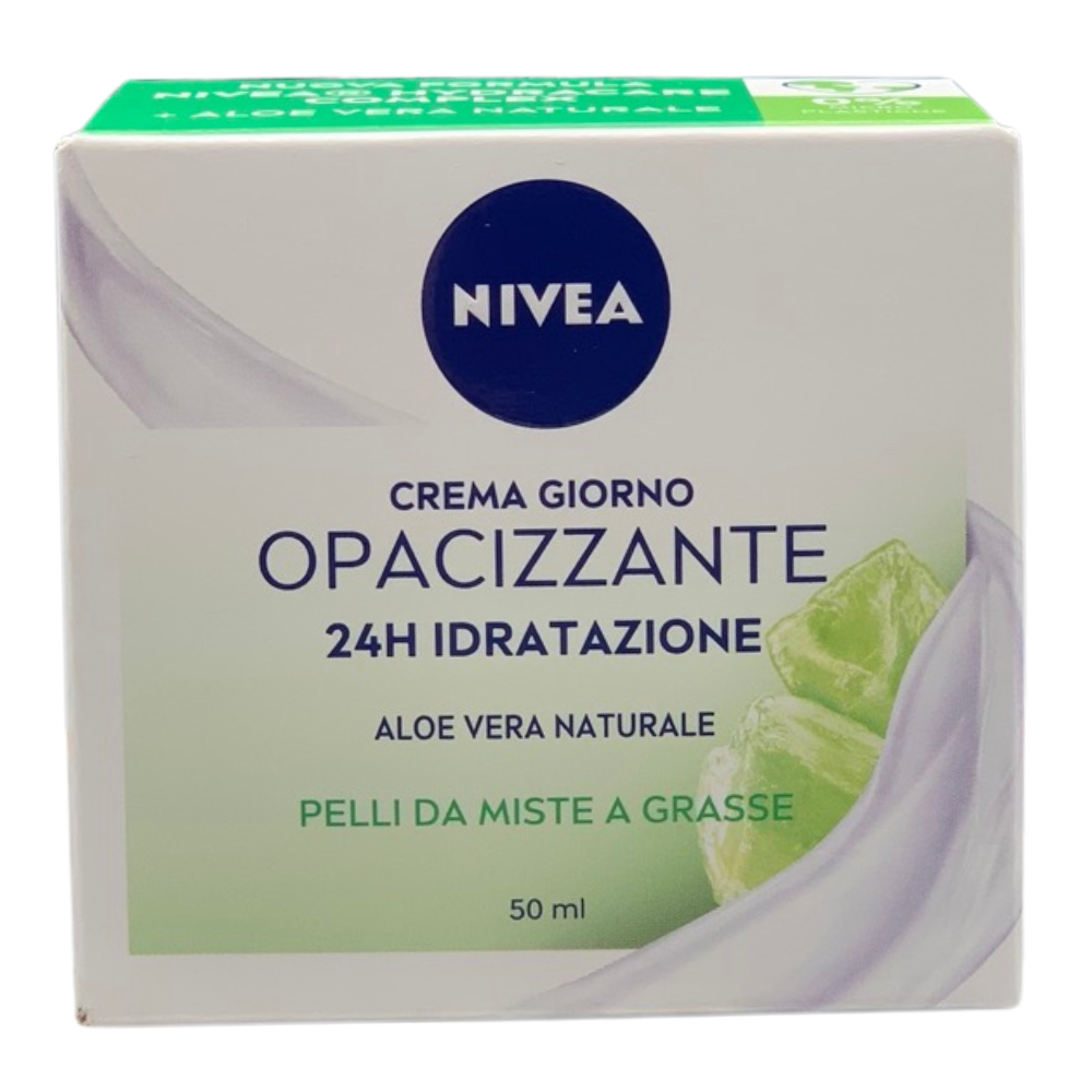 NIVEA Essentials Super Idratante 24h Opacizzante, Crema Giorno Viso Per Pelli Da Miste A Grasse, 50 Millilitro