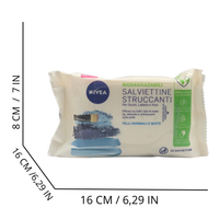 NIVEA Salviettine Struccanti, Pelli Normali e Miste, Per Occhi, Labbra e Viso. Efficaci Su Tutti i Tipi Di Make Up, Delicate e Rinfrescanti Sulla Pelle, Biodegradabili (Confezione Da 25 Salviette)