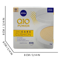 NIVEAFondotinta Q10plus, SPF15, Anti-Age, 3in1 Skin Care CUSHION, 24h Di Idratazione. N°01 Light-Medium 15g