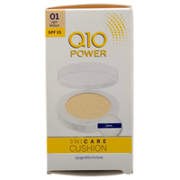 NIVEAFondotinta Q10plus, SPF15, Anti-Age, 3in1 Skin Care CUSHION, 24h Di Idratazione. N°01 Light-Medium 15g