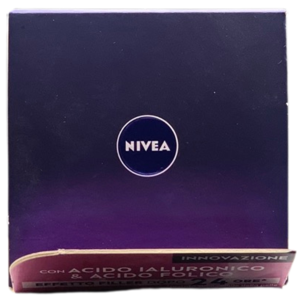 NIVEA CELLULAR EXPERT FILLER Crema Notte Anti-Età Intensiva SPF 15 50ml, Crema viso antirughe rassodante, Crema viso Acido Ialuronico e Acido Folico Puro, Crema viso notte anti-age