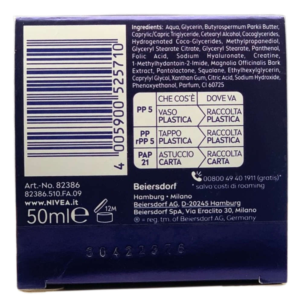 NIVEA CELLULAR EXPERT FILLER Crema Notte Anti-Età Intensiva SPF 15 50ml, Crema viso antirughe rassodante, Crema viso Acido Ialuronico e Acido Folico Puro, Crema viso notte anti-age