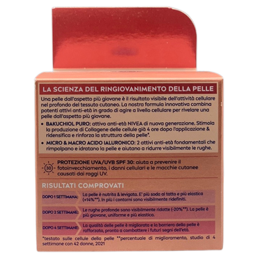 NIVEA CELLULAR EXPERT LIFT Crema Giorno Anti-età Multidimensionale SPF 30 50 ml, Crema viso giorno con Bakuchiol Puro e 2 tipi di Acido Ialuronico, Crema antirughe giorno