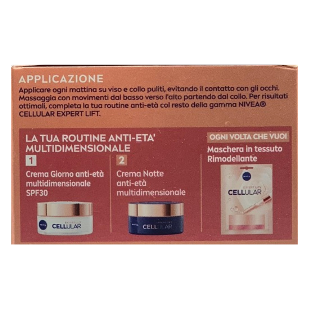 NIVEA CELLULAR EXPERT LIFT Crema Giorno Anti-età Multidimensionale SPF 30 50 ml, Crema viso giorno con Bakuchiol Puro e 2 tipi di Acido Ialuronico, Crema antirughe giorno