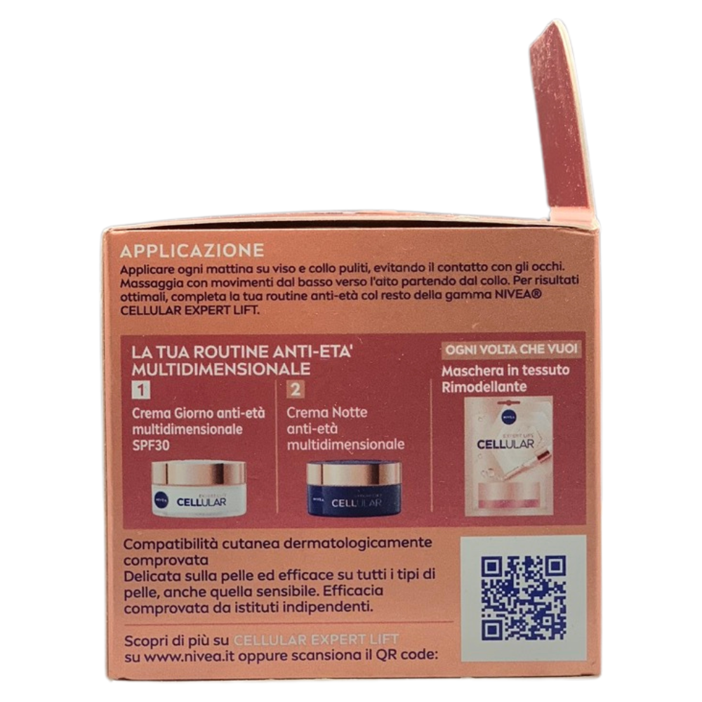NIVEA CELLULAR EXPERT LIFT Crema Giorno Anti-età Multidimensionale SPF 30 50 ml, Crema viso giorno con Bakuchiol Puro e 2 tipi di Acido Ialuronico, Crema antirughe giorno