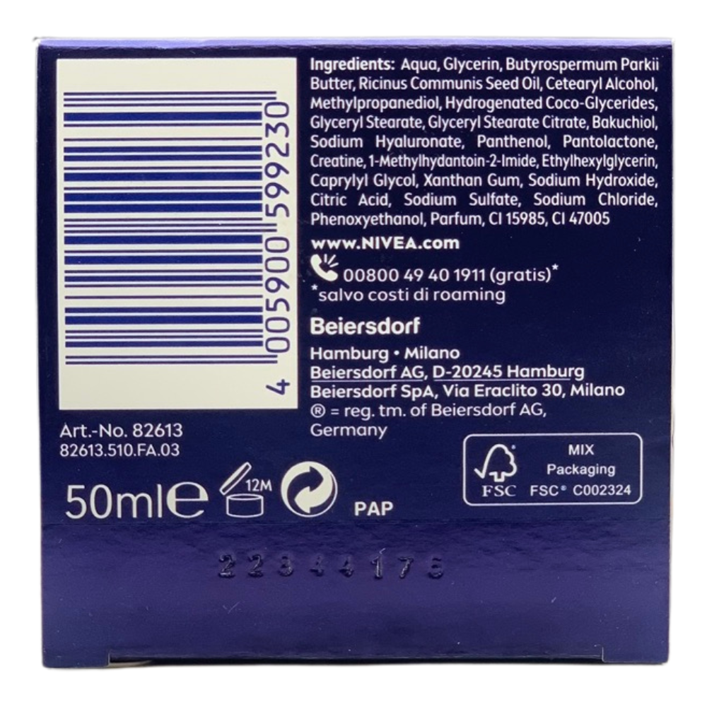 NIVEA CELLULAR EXPERT LIFT Crema Notte Anti-età Multidimensionale 50 ml, Crema viso notte con Bakuchiol Puro e 2 tipi di Acido Ialuronico, Crema antirughe da notte