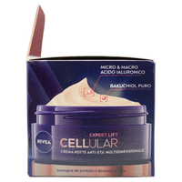 NIVEA CELLULAR EXPERT LIFT Crema Notte Anti-età Multidimensionale 50 ml, Crema viso notte con Bakuchiol Puro e 2 tipi di Acido Ialuronico, Crema antirughe da notte