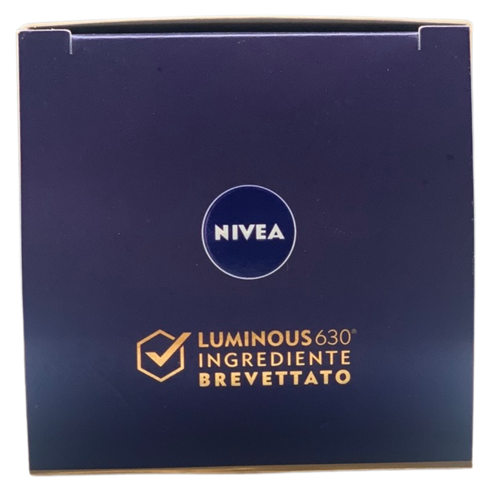 NIVEA Luminous630 Anti-Macchie Crema Notte Rigenerante 50 ml, Crema viso antirughe e antimacchia con Acido Ialuronico e Thiamidol brevettato, Efficiacia antimacchie viso per una pelle rinnovata