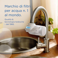 BRITA ON TAP Pro V-MF include 1 x filtro acqua rubinetto V-MF (600L) - riduce cloro, 99,99% dei batteri, PFAS - display contalitri digitale