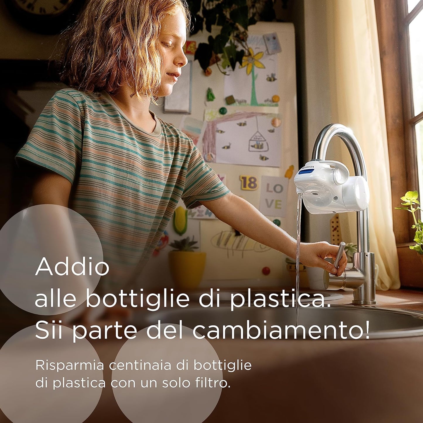 BRITA Filtro acqua rubinetto ON TAP V-MF (600L) - Riduce cloro, PFAS, 99,99% di batteri, microparticelle e metalli - per acqua buona e sicura da bere