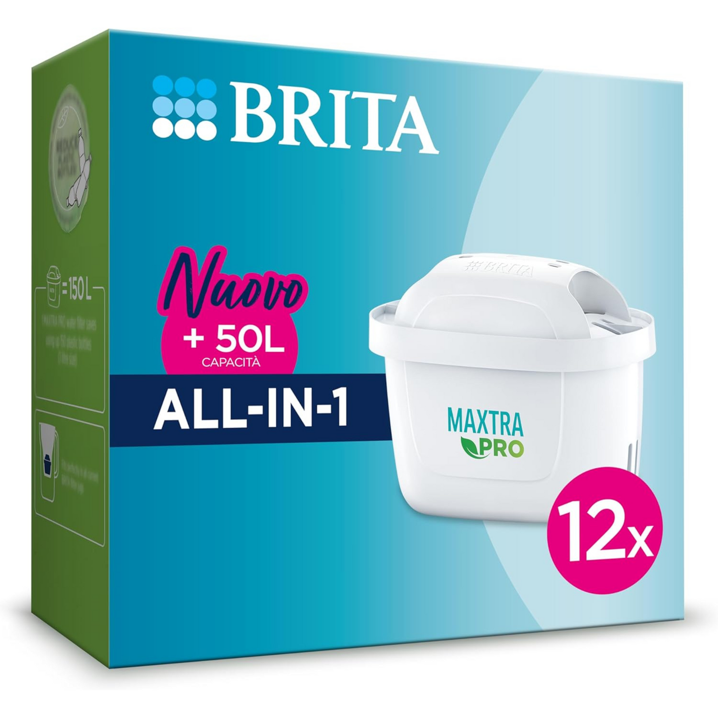 Brita Filtro Acqua Rubinetto MAXTRA PRO All-in-1 Confezione da 12 Filtri - Riduce Cloro, Calcare e PFAS, Compatibile con Caraffa Acqua Filtrante Brita