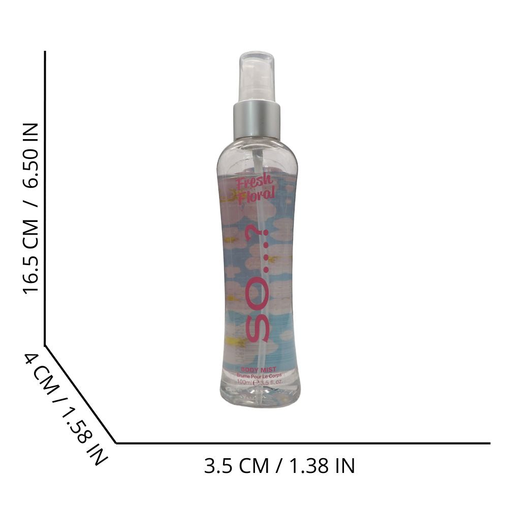 SO...? Womens Fresh Floral Body Mist Fragrance Spray 100 ml