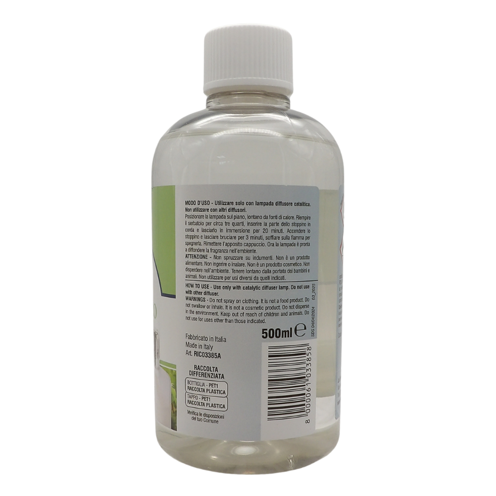 LA BRIANTINA Ricarica Per Diffusore Catalitico, Profumazioni Di Qualità Adatte a Qualunque Lampada Catalitica 500ml (MUSCHIO BIANCO)