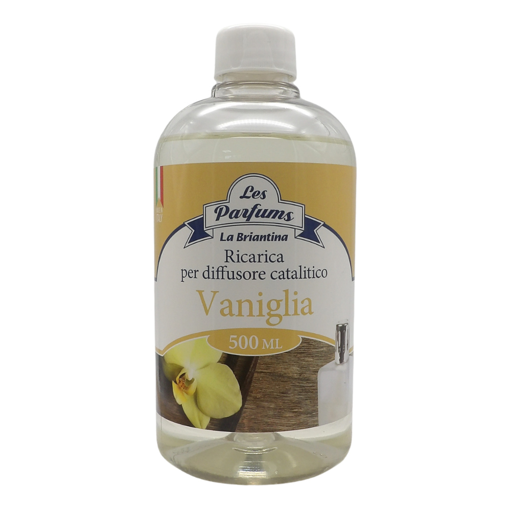 LA BRIANTINA Ricarica Per Diffusore Catalitico, Profumazioni Di Qualità Adatte a Qualunque Lampada Catalitica 500ml (VANIGLIA)